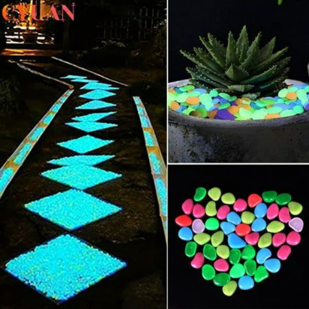 Eshopnix Glow In Dark Garden Rocks (Pack Of 100 pcs)