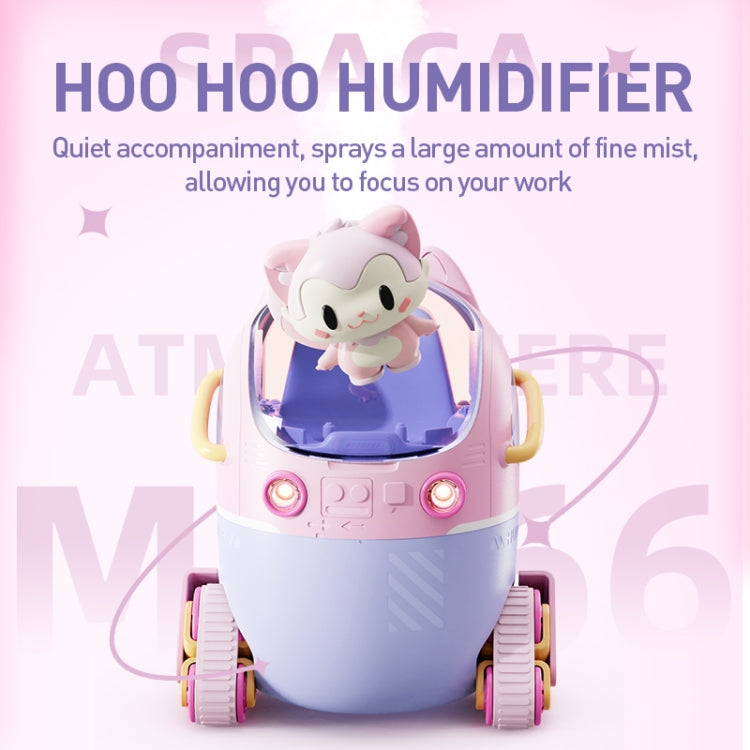 Eshopnix, Portable Humidifer, Adorable pastel pink and purple robot toy with a futuristic design, featuring wheels, a flip-open canopy, and a cute cat-shaped companion figure. Perfect for kids and collectors, this kawaii-inspired toy blends functionality with charm, set against a colorful, playful background